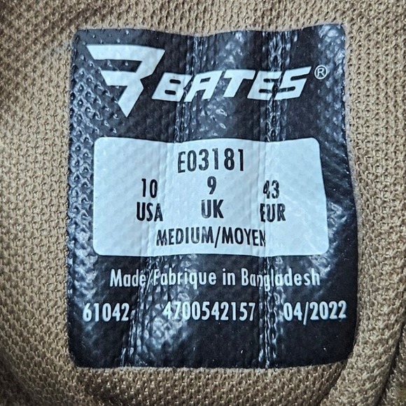 Bates Tactical Sport 2 Boots Tall Side Zip‎ E03181 Coyote Brown Men\'s Size 10